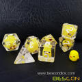 Bescon Novelty Animal Polyhedral Dice Set, Yellow Duck and Chicken RPG Dice set of 7